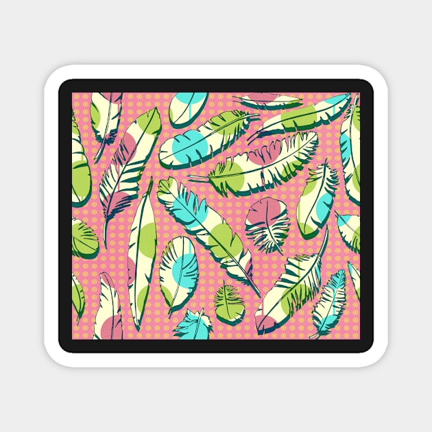 Vintage Feathers (pink) Magnet by BessoChicca