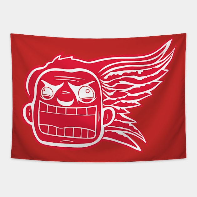 Detroit Flying Reds Tapestry by rabidhabs