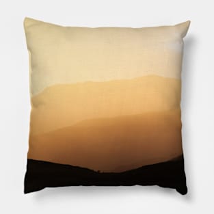 Highland mountain sunset through mist and rain - Scotland Pillow