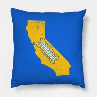 California Football, Retro - Light Blue Pillow