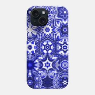 Blue Holiday Geode Snowflake Phone Case