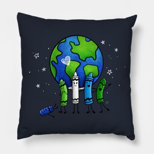 Earth Day Color Crayons Pillow