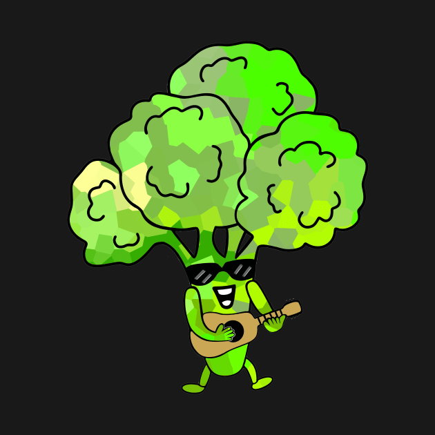 Broccoli Guitar Player  - Funny Broccoli Art by SartorisArt1