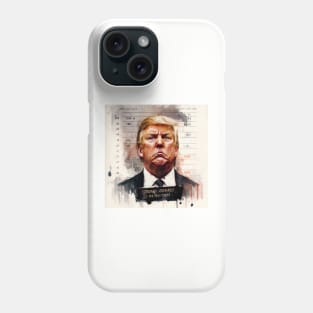 Trump mugshot painting Phone Case