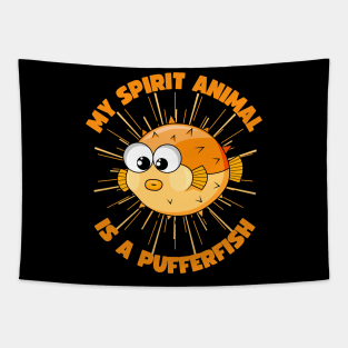 My Spirit Animal Is A Pufferfish Tapestry