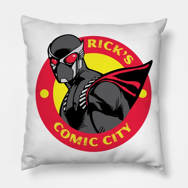 Ricks Comic city logo 1 Pillow by RicksComicCity