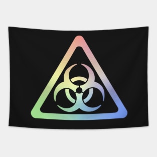 Biohazard Symbol Warning Sign - Triangular Tapestry