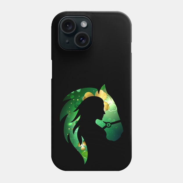 Irish Girl and Horse with Shamrock Pattern Vintage Distressed Design Phone Case by star trek fanart and more