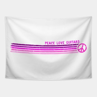 PEACE LOVE GUITARS Retro Pink Stripes Tapestry