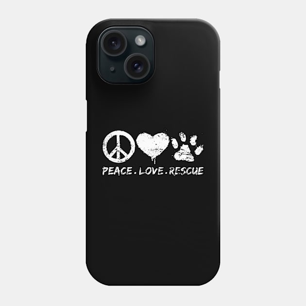 Retro Adopt Dog Cat Animals Peace Love Rescue Phone Case by LEGO