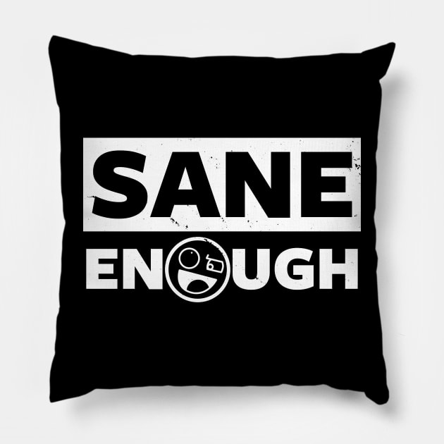 Funny Sanity Insanity Funny Saying Motivational Hilarious Meme Pillow by Originals By Boggs