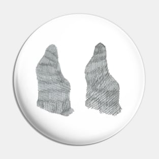 Graphite Seated Figure Pair Pin