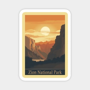 Zion National Park Vintage Travel Poster Magnet