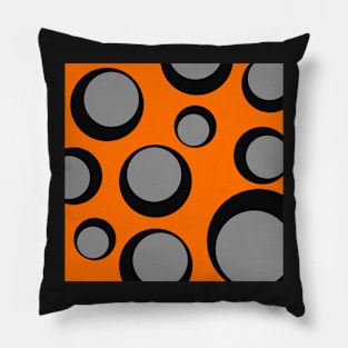 orange black and grey pop art pattern Pillow