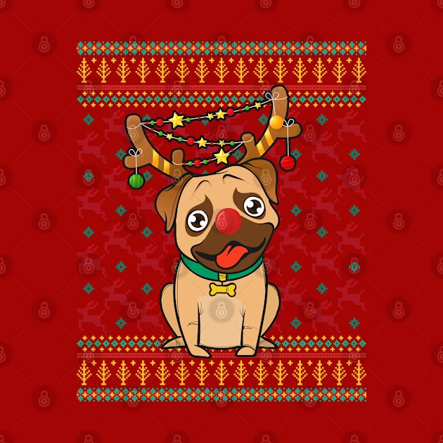 Not so Ugly Christmas Pug Xmas Pajama by aneisha