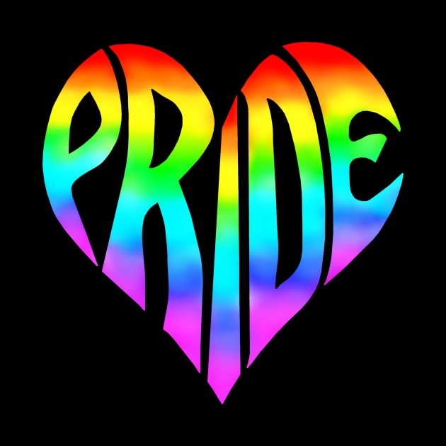 Ombre Gradient Rainbow Pride Heart by Art by Deborah Camp