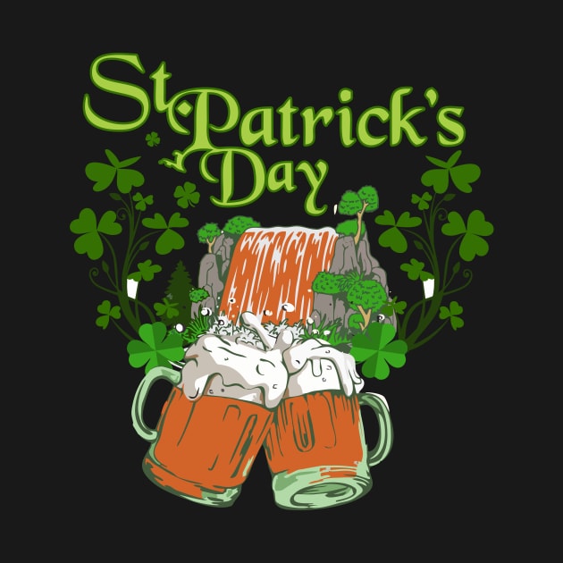 St Patricks Day Pale Ale Beer Waterfall by rafaelwolf