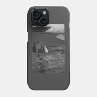 The Seven Sisters Cliffs, East Sussex (BW) Phone Case