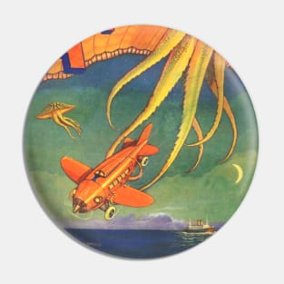 Airplane vs Sky Squid Comic Cover Pin