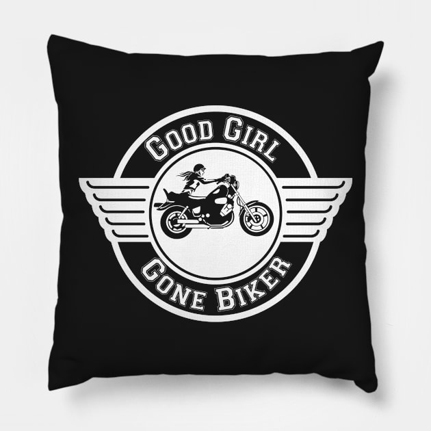Good Girl Gone Biker Invert Pillow by SlackerTees