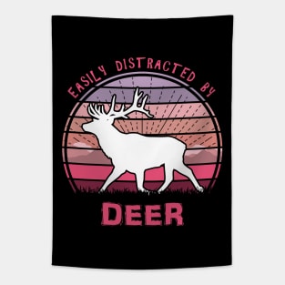 Easily Distracted By Deer Tapestry