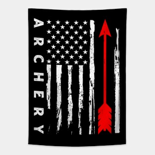 Archery American Flag USA Patriotic Bow Arrows Archer Tapestry