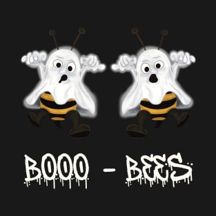 Booo Bees - Halloween Cute Ghost Bees WHITE TEXT T-Shirt