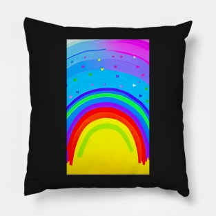 Rainbow Hearts 3 Pillow