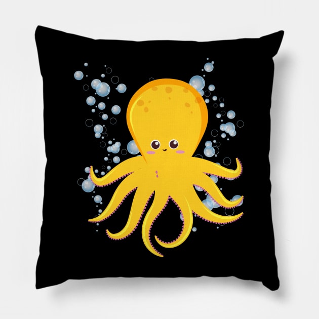 I really Like octopus Cute animals Funny octopus cute baby outfit Cute Little octopi Pillow by BoogieCreates