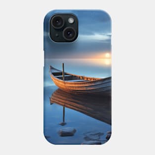 Tranquil Water Boat Serene Landscape Phone Case