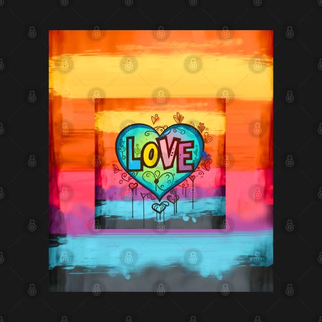 LGBTQ+ Gay Pride Month: Love No. 2 on a Dark Background by Puff Sumo