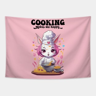 Cooking makes me happy Tapestry