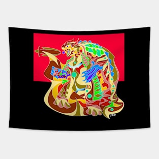 gamera tortoise ecopop turtle art line works Tapestry