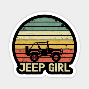 Jeep Girl Vintage Jeep Magnet