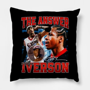 Allen Iverson The Answer Basketball Signature Vintage Retro 80s 90s Bootleg Rap Style Pillow