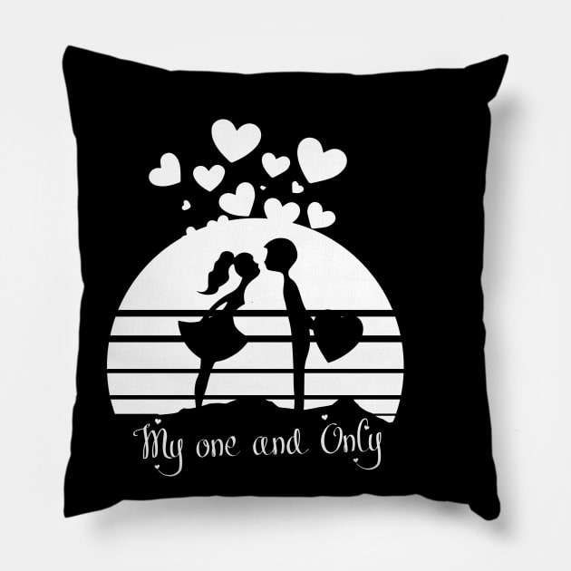 Funny valentines day cute design for couples My one and only Pillow by Goldewin