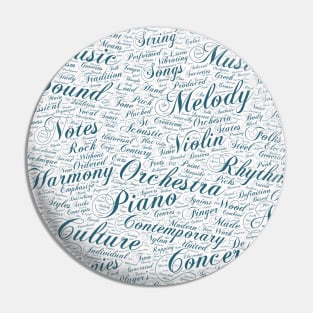 Melody Music Orchestra Silhouette Shape Text Word Cloud Pin