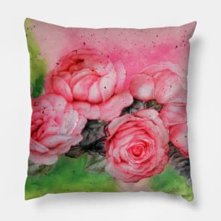 Vintage Pink Roses Pillow