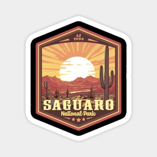 Saguaro National Park Vintage WPA Style Outdoor Badge Magnet