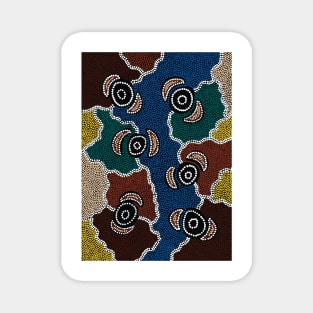 Aboriginal Art - Riverside Dreaming Magnet