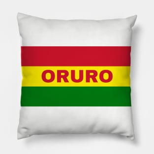 Oruro City in Bolivian Flag Colors Pillow