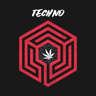 Techno Maze Weed in Middle T-Shirt