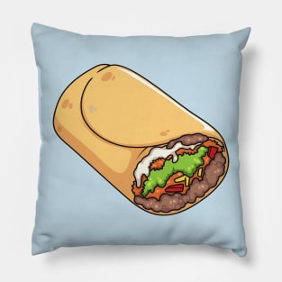 Burrito cartoon illustration Pillow