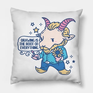 Funny Animal pun Vincent van goat with quote Pillow