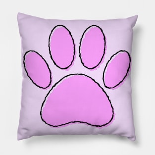 Cute Cartoon Puppy Paw Print In Pink Pillow