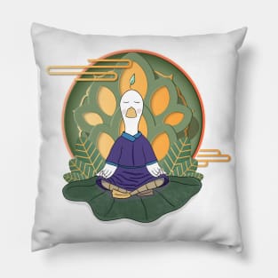 Meditation Green Master Doo Doo duck Pillow