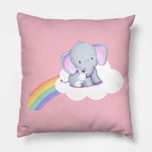 Rainbow Elephant Pillow