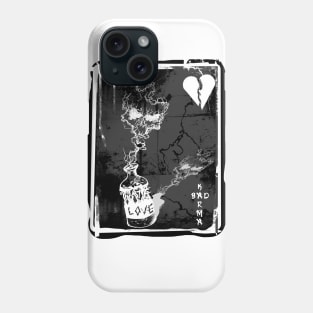 Skull, Digital Art, Love and Hate Phone Case