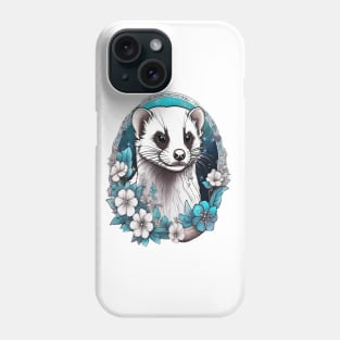 Ferret In Cottage Core and Filigree Style Art Phone Case