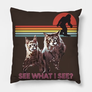 See what I see? (2 cats and Bigfoot) Pillow